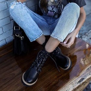 BRYCEN FAUX LEATHER LACE UP BOOT